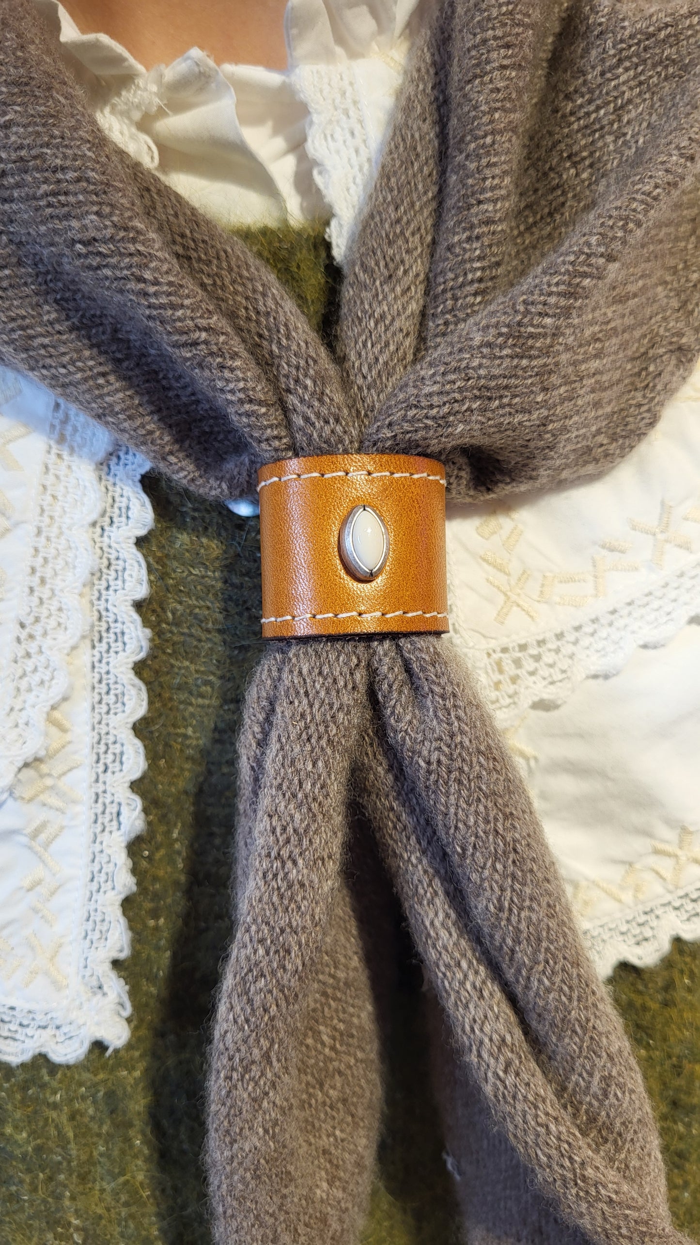 Tube Bijou foulard cuir