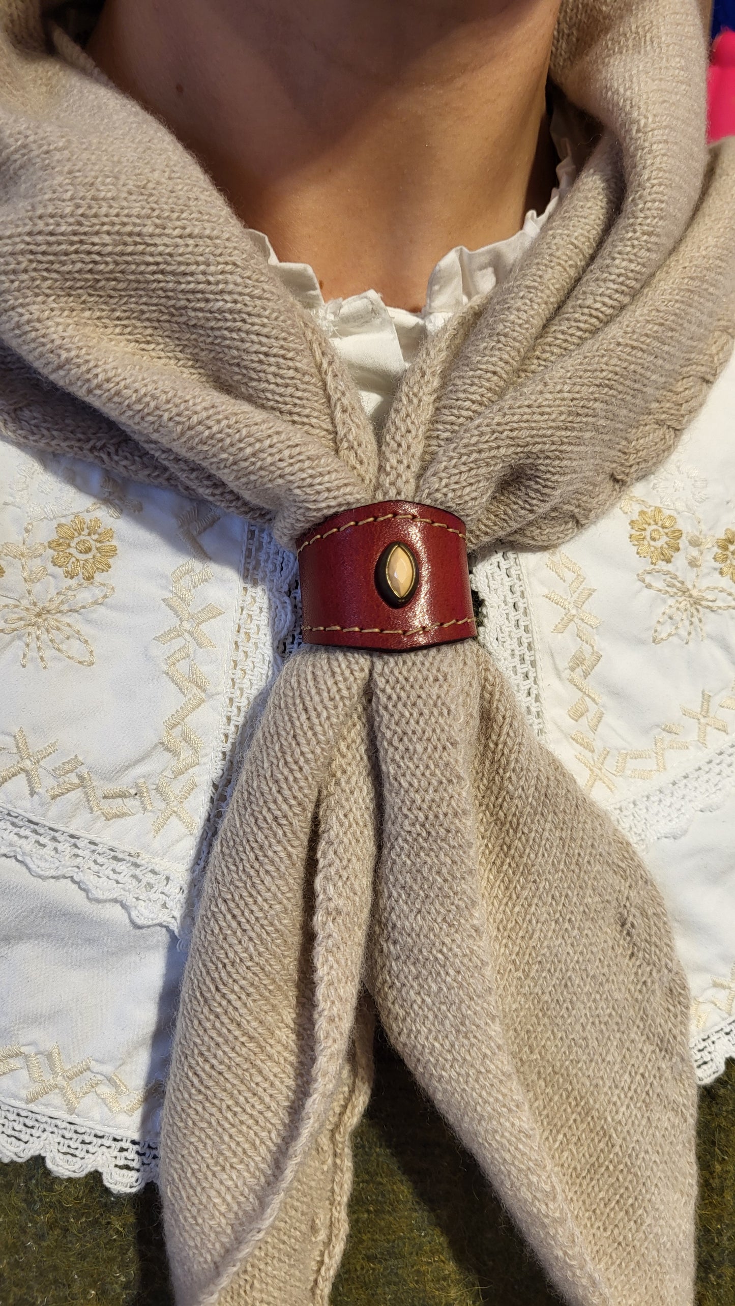 Tube Bijou foulard cuir