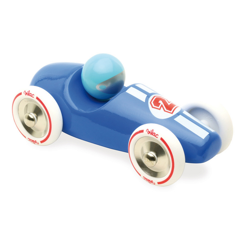 Voiture en bois Course Grand Modèle Bleu