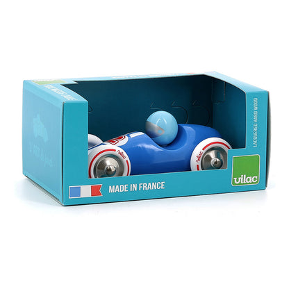Voiture en bois Course Grand Modèle Bleu
