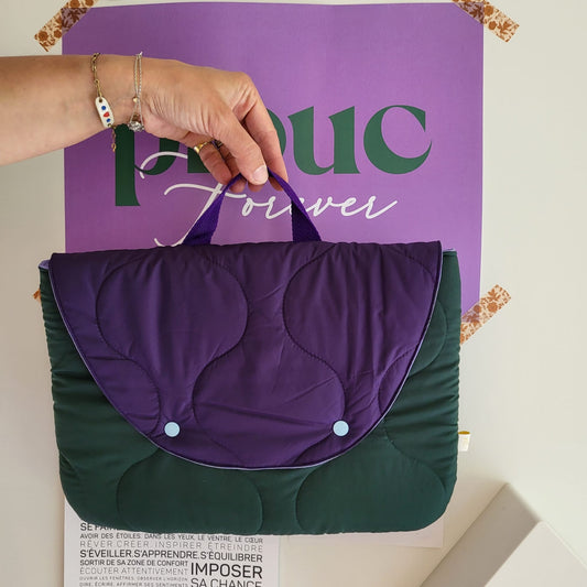 Housse ordinateur Puffy Vert bouteille & Violet