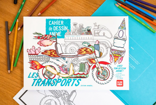 Cahier de coloriage animé - Les transports
