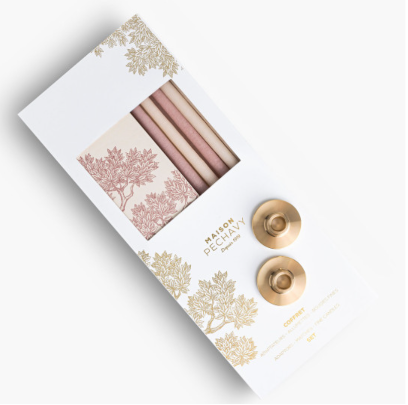 Coffret Bougies / Allumettes / Bougeoirs - Bois de Rose