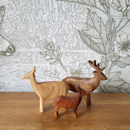 Famille Cerf en bois