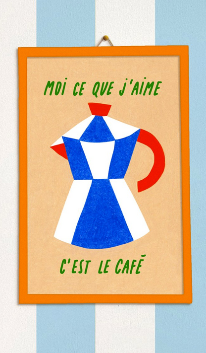 Illustration encadrée « Le Café »
