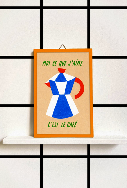Illustration encadrée « Le Café »