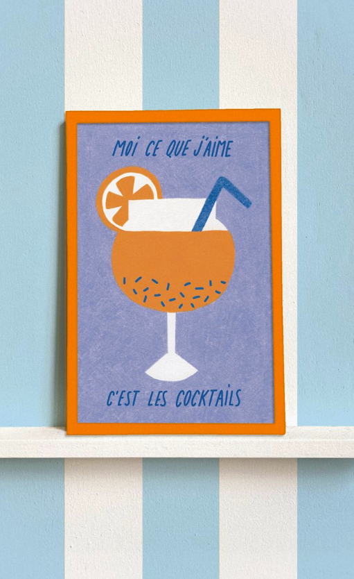 Illustration encadrée « Les Cocktails »