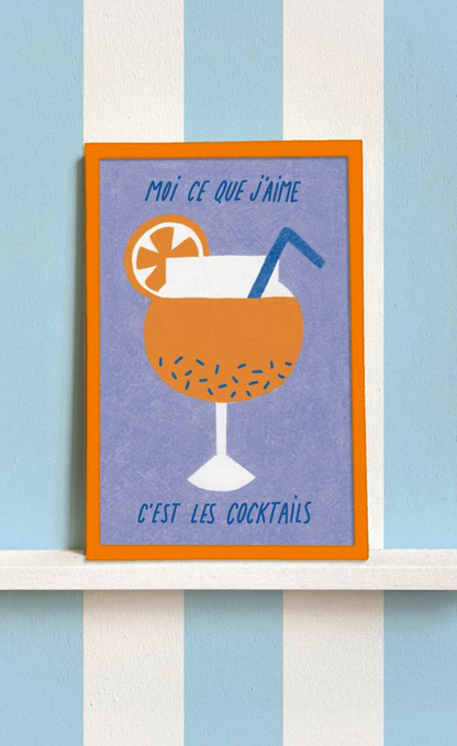 Illustration encadrée « Les Cocktails »