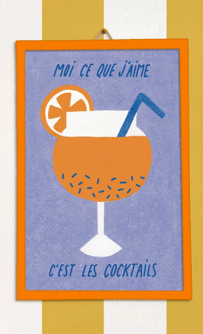 Illustration encadrée « Les Cocktails »