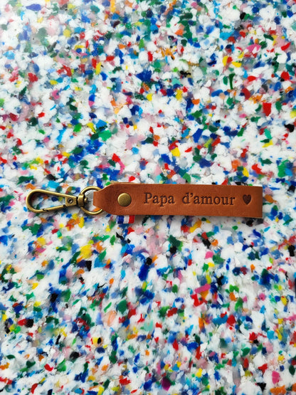 Porte clés cuir - Papa