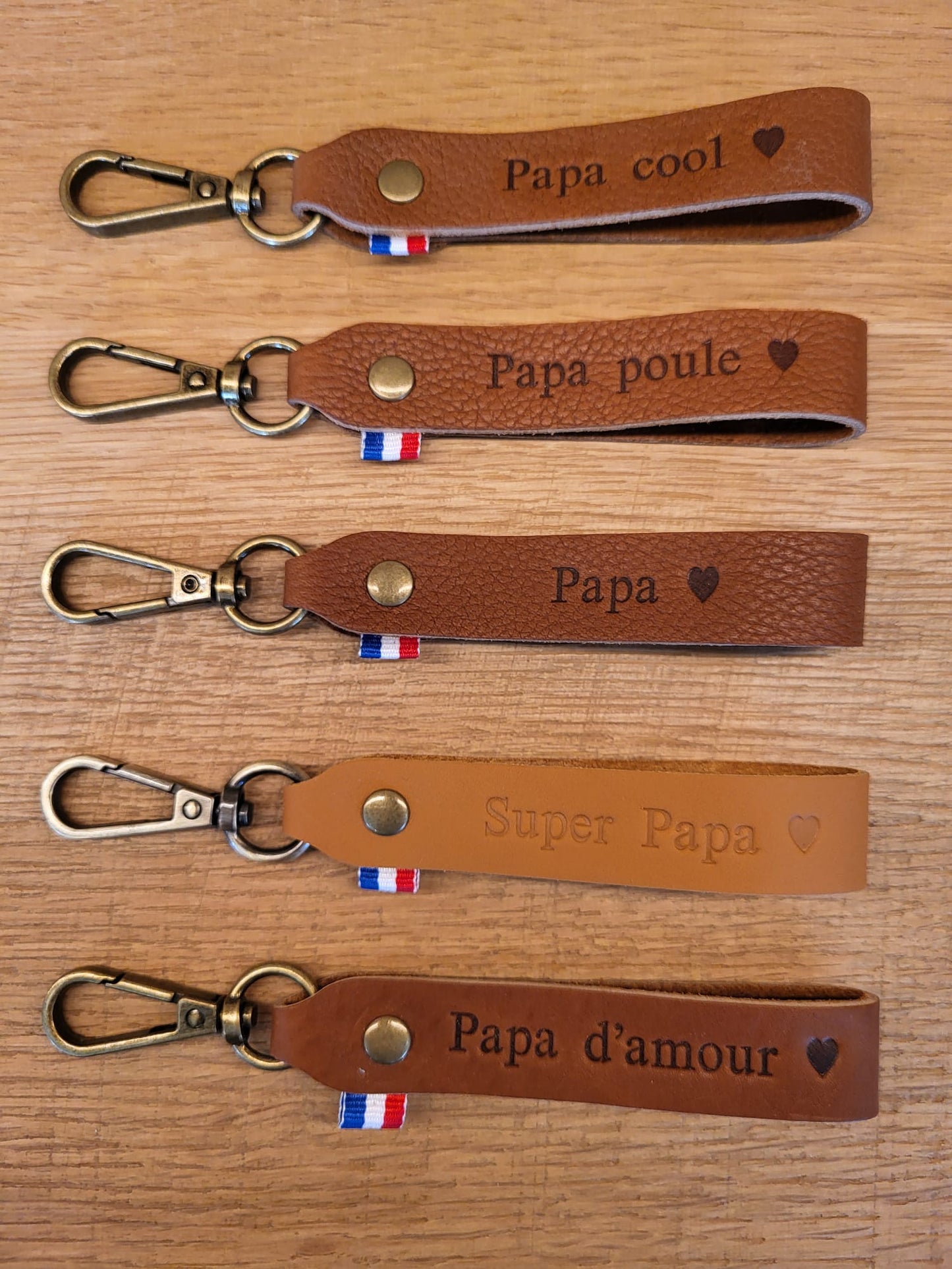 Porte clés cuir - Papa